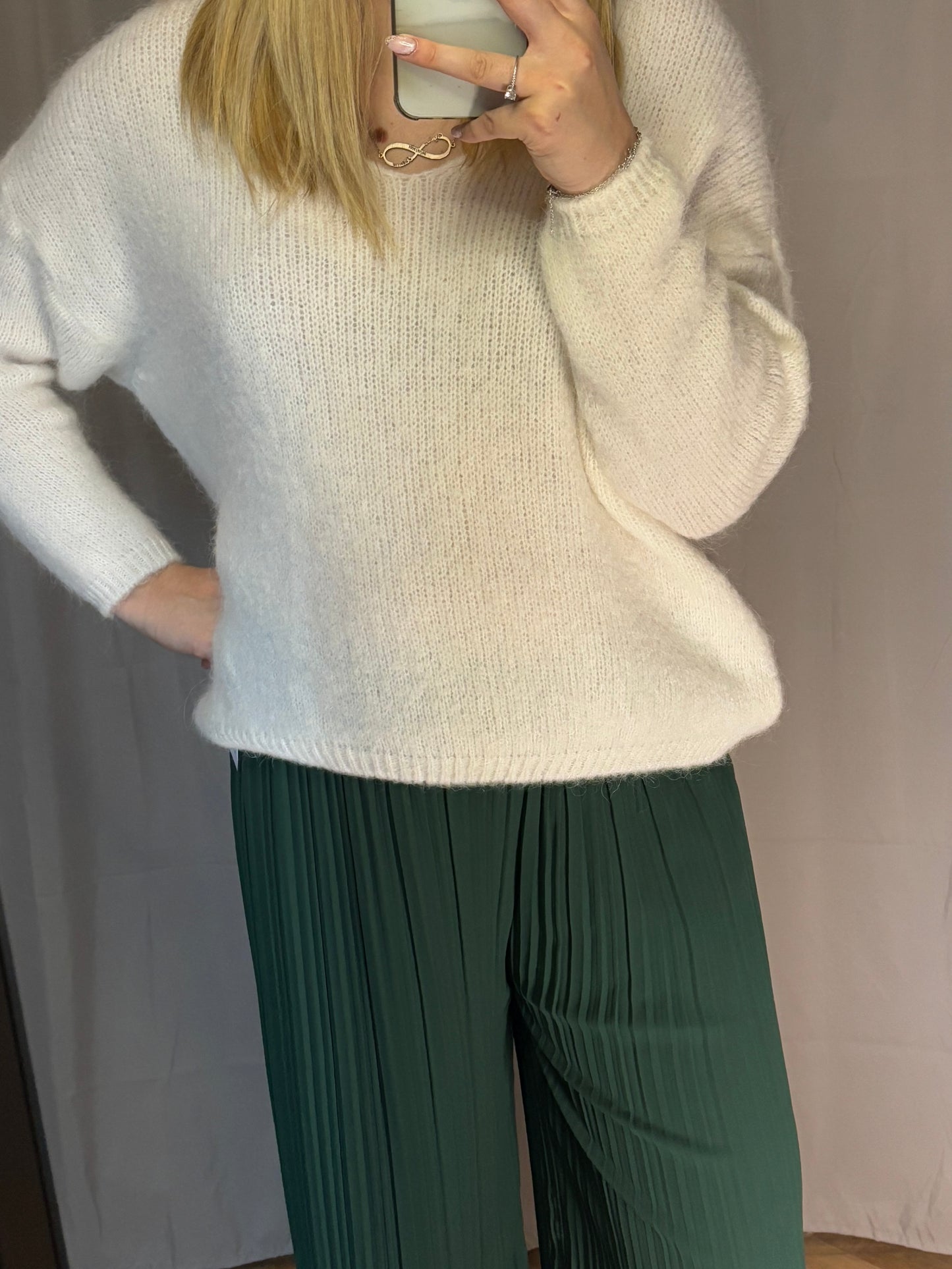 Pantalon plissé vert