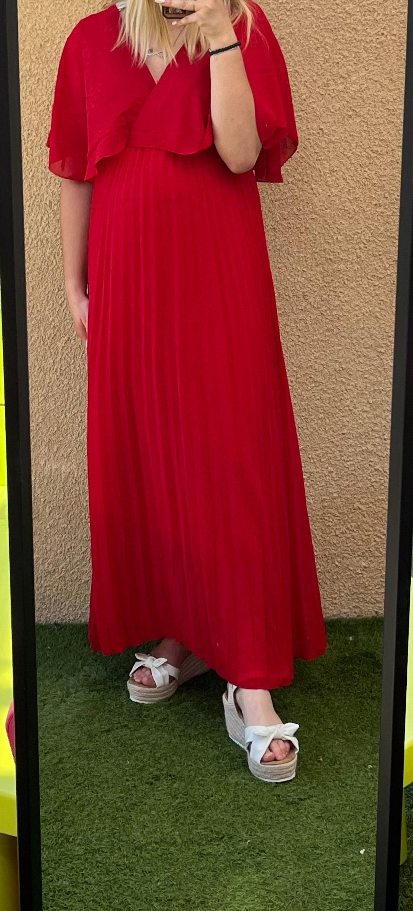 Robe plissé rouge - Seizecollection