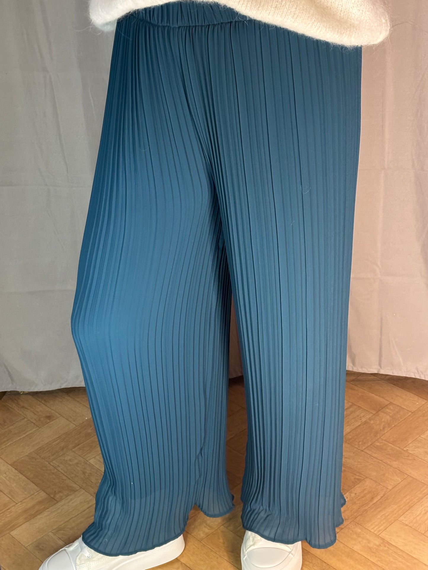 Pantalon plissée bleu pétrole