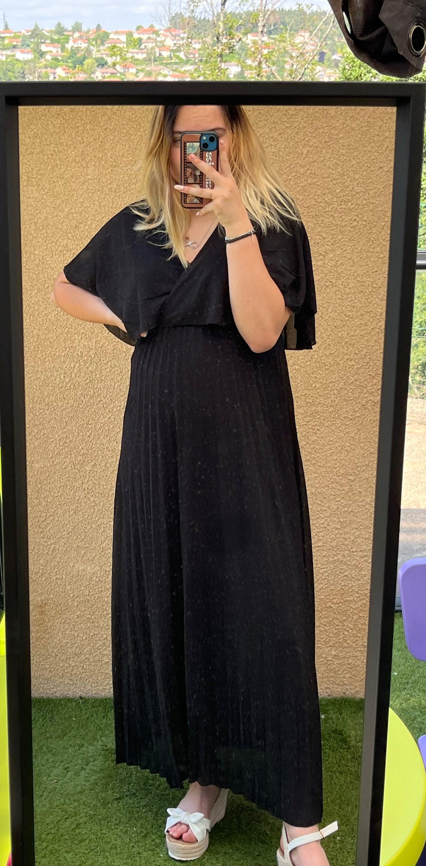 Robe plissé noir Becca - Seizecollection