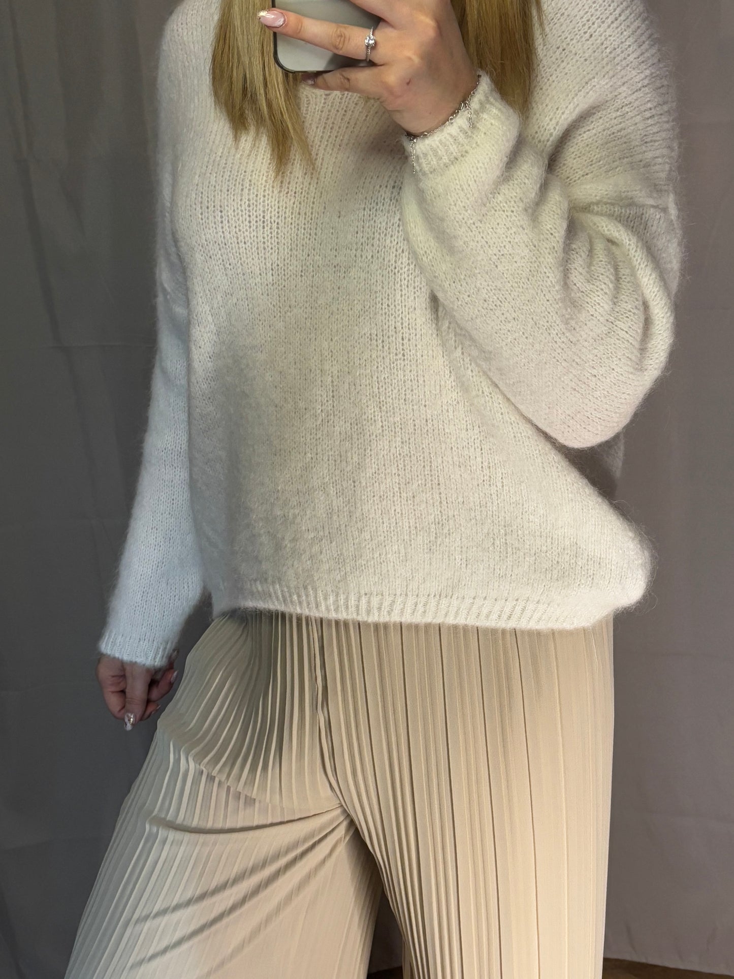 Pantalon plissé beige