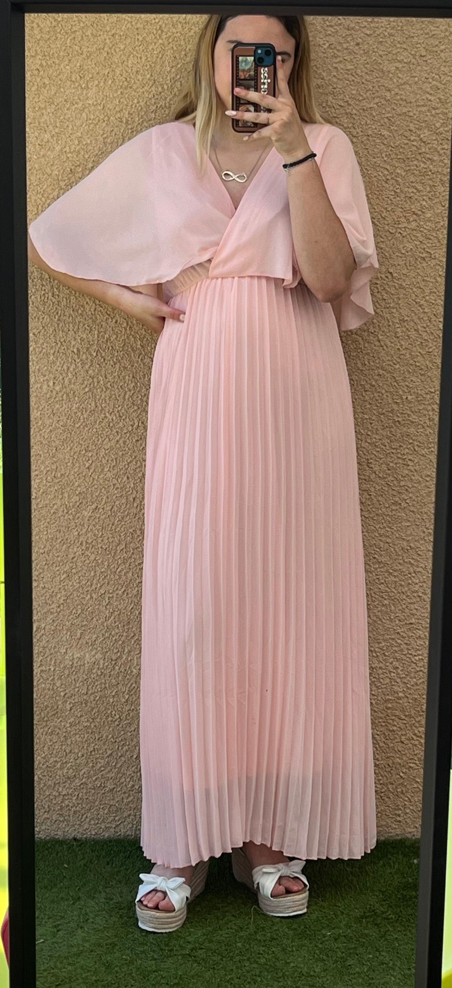 Robe plissé Rose Becca - Seizecollection