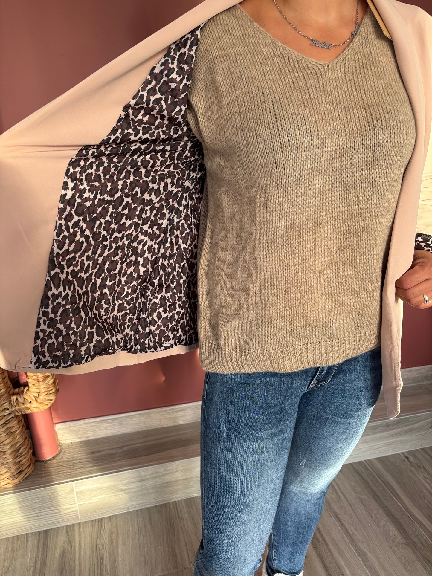 Blazer léopard beige