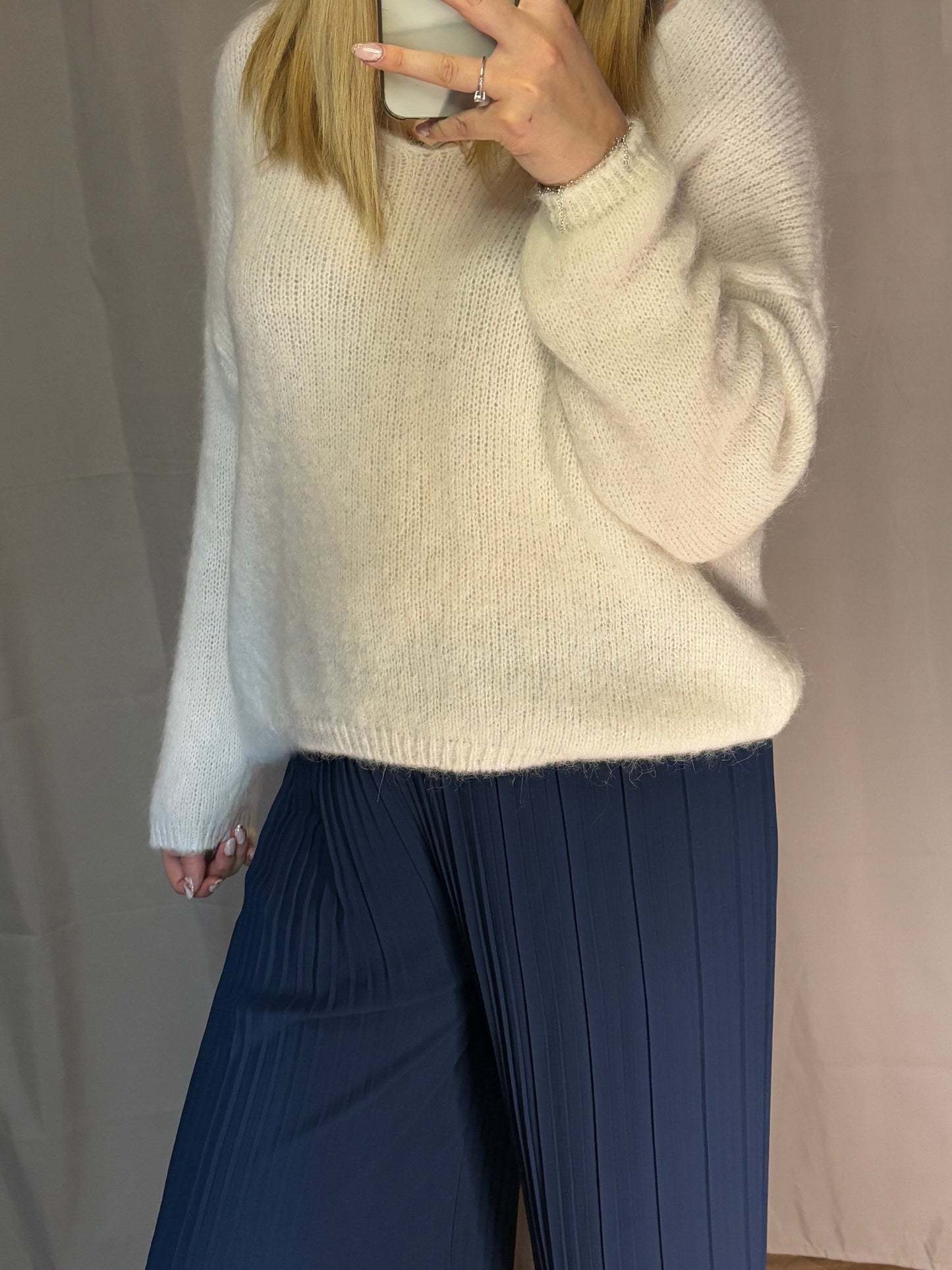 Pantalon plissé marine