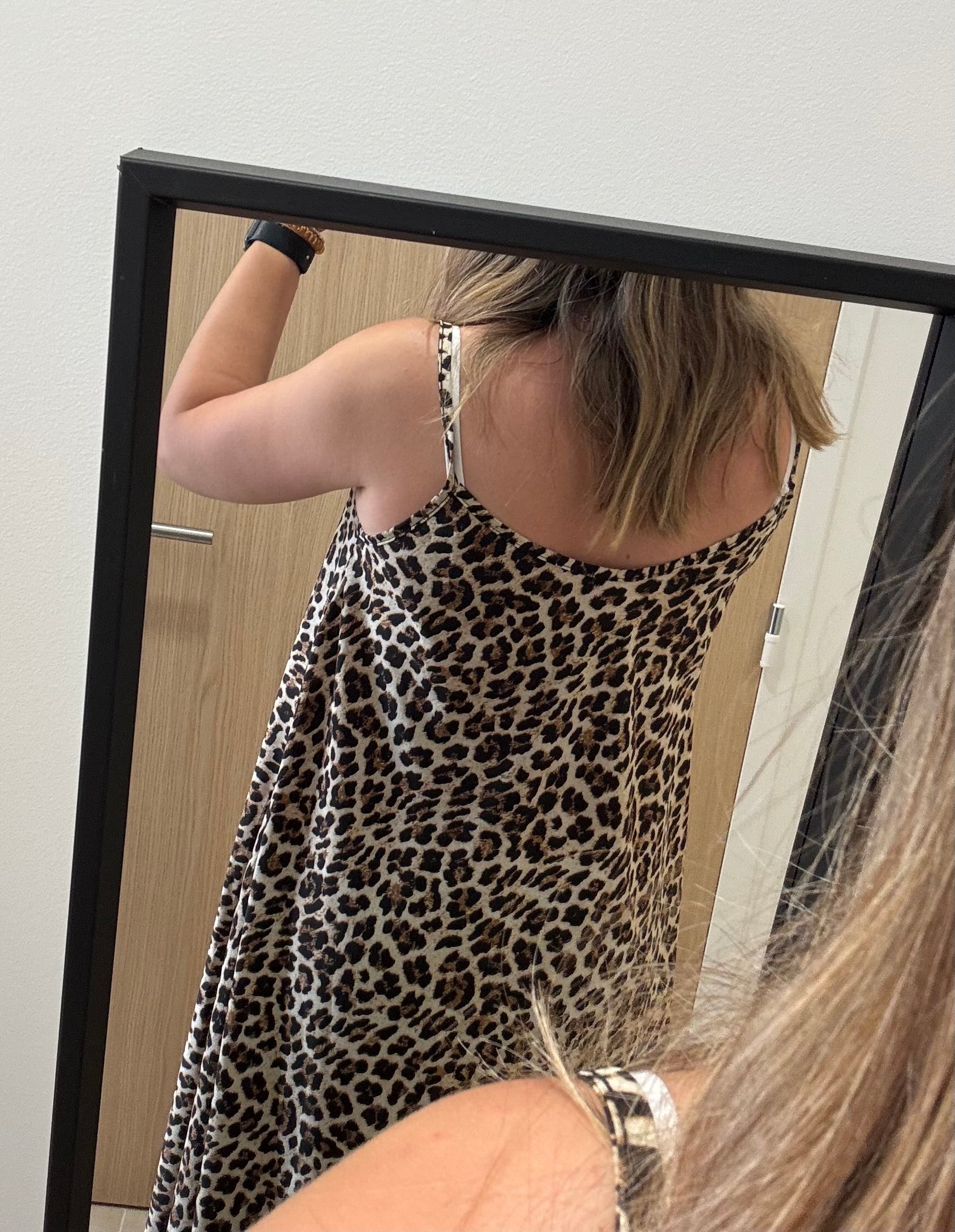 robe Justine longue bretelles léopard