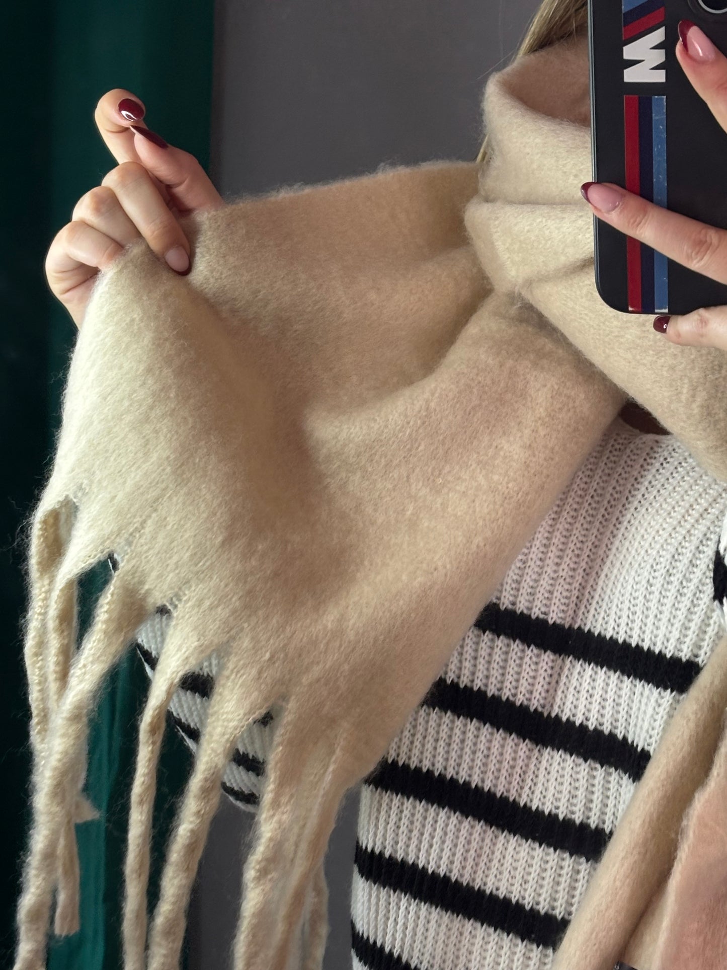 Écharpe à franges (plusieurs coloris)