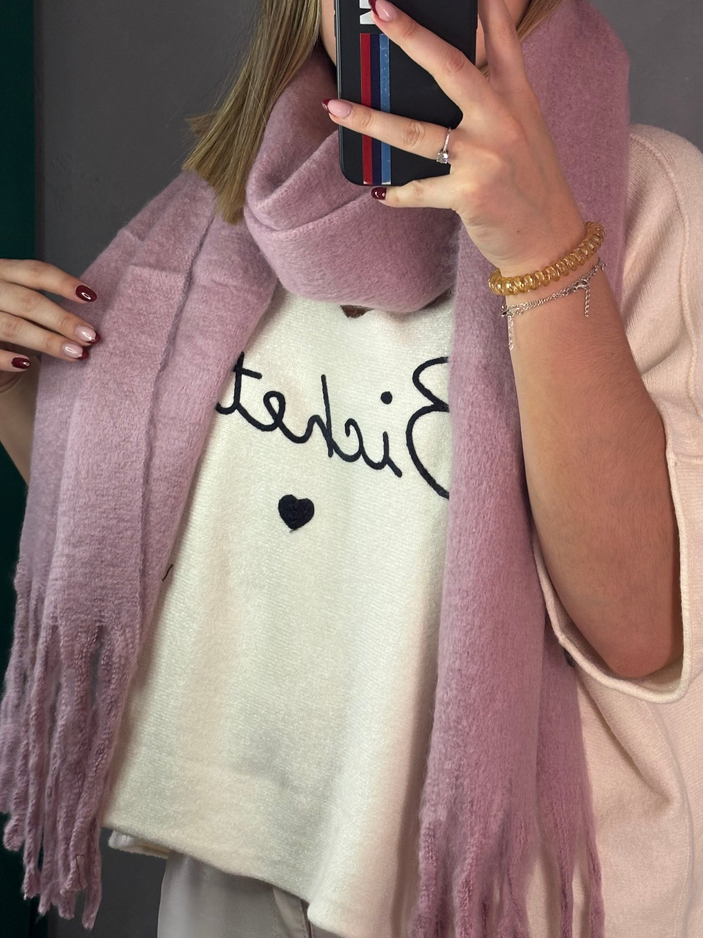 Écharpe à franges (plusieurs coloris)