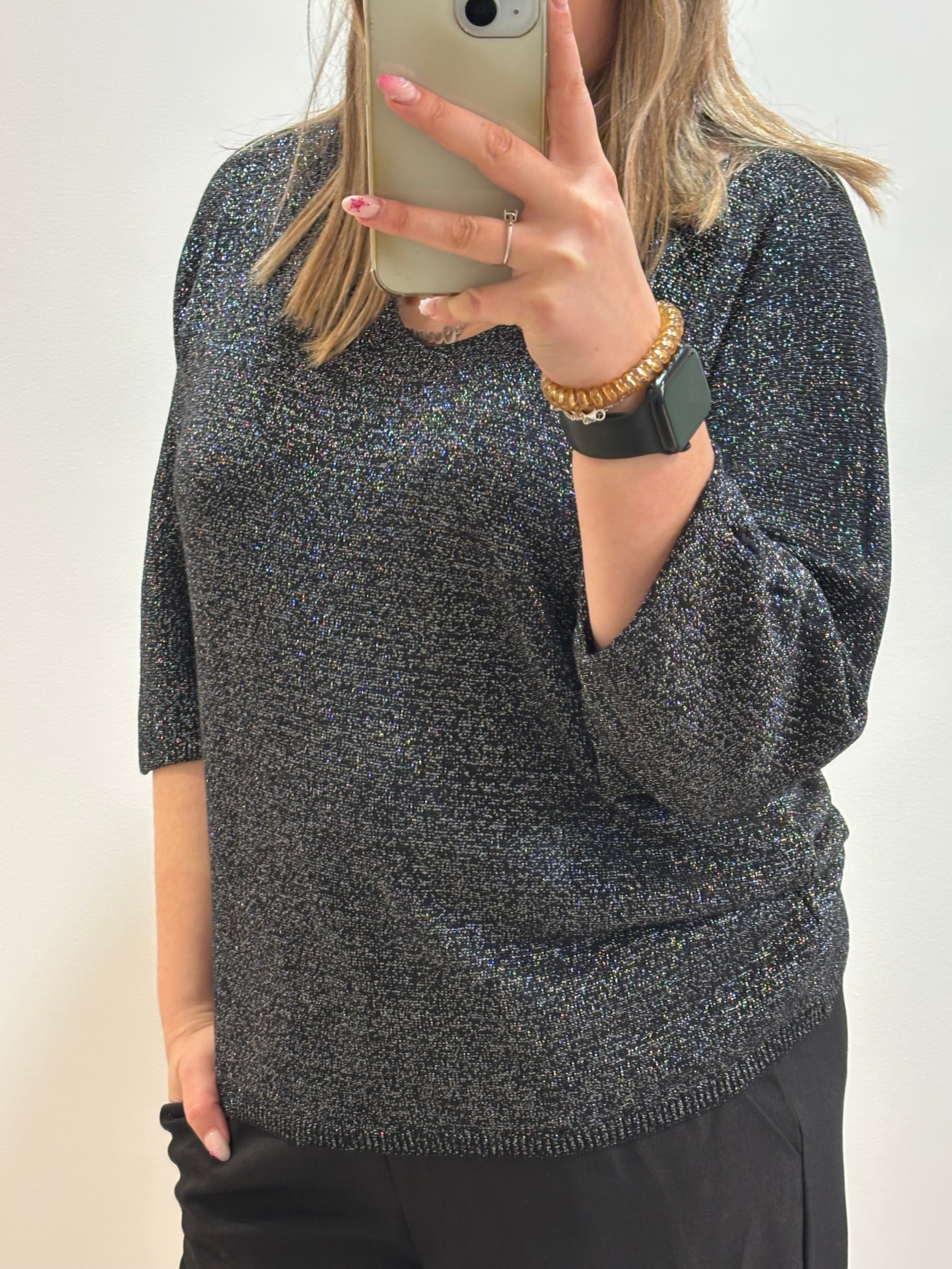 Pull manches 3/4 à paillettes