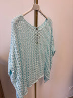 Top ample stylo poncho à crochet