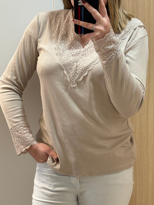 Sous pull Fanny en dentelle (plusieurs coloris)