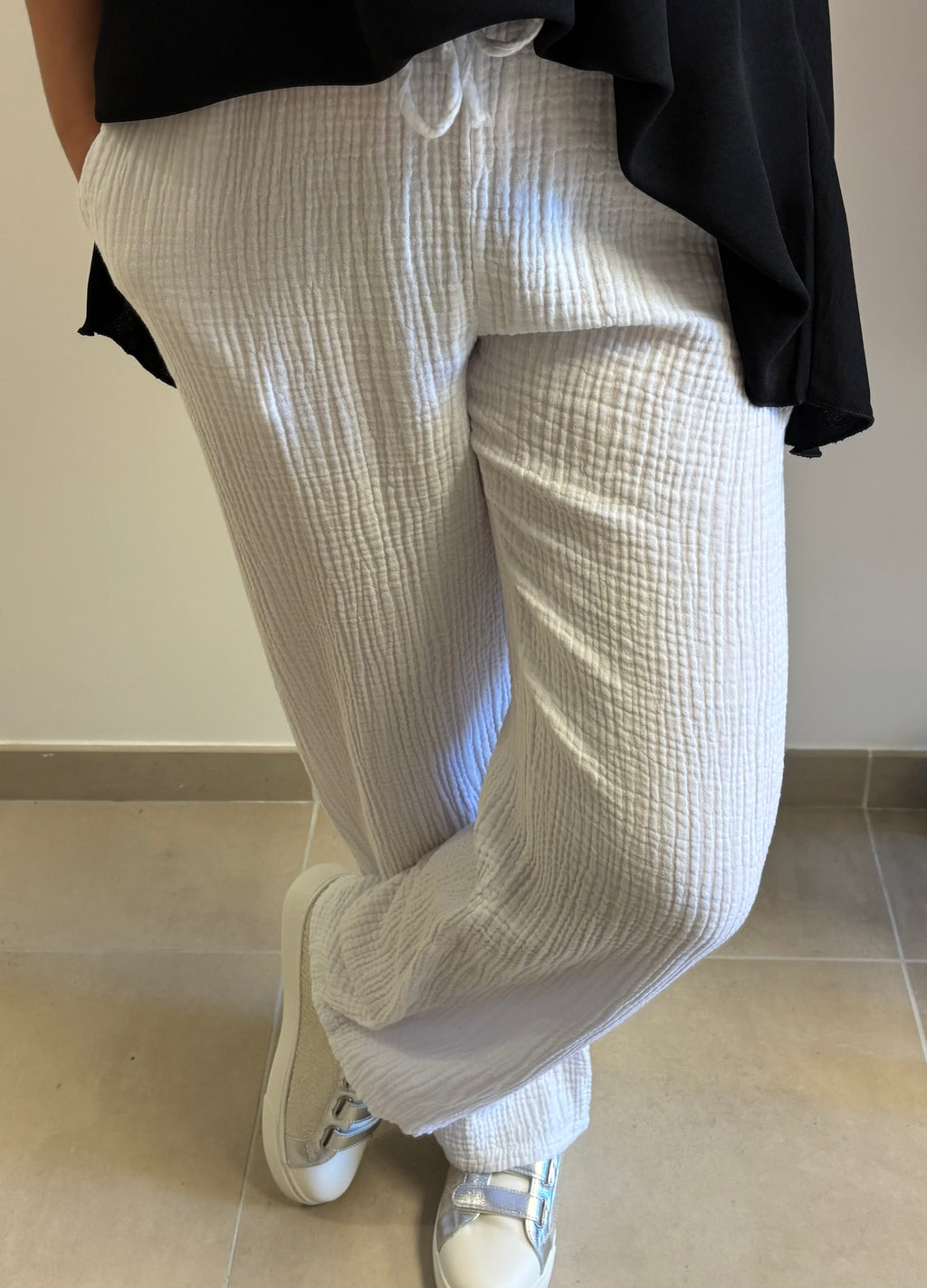 Pantalon gaz de coton avec des poches