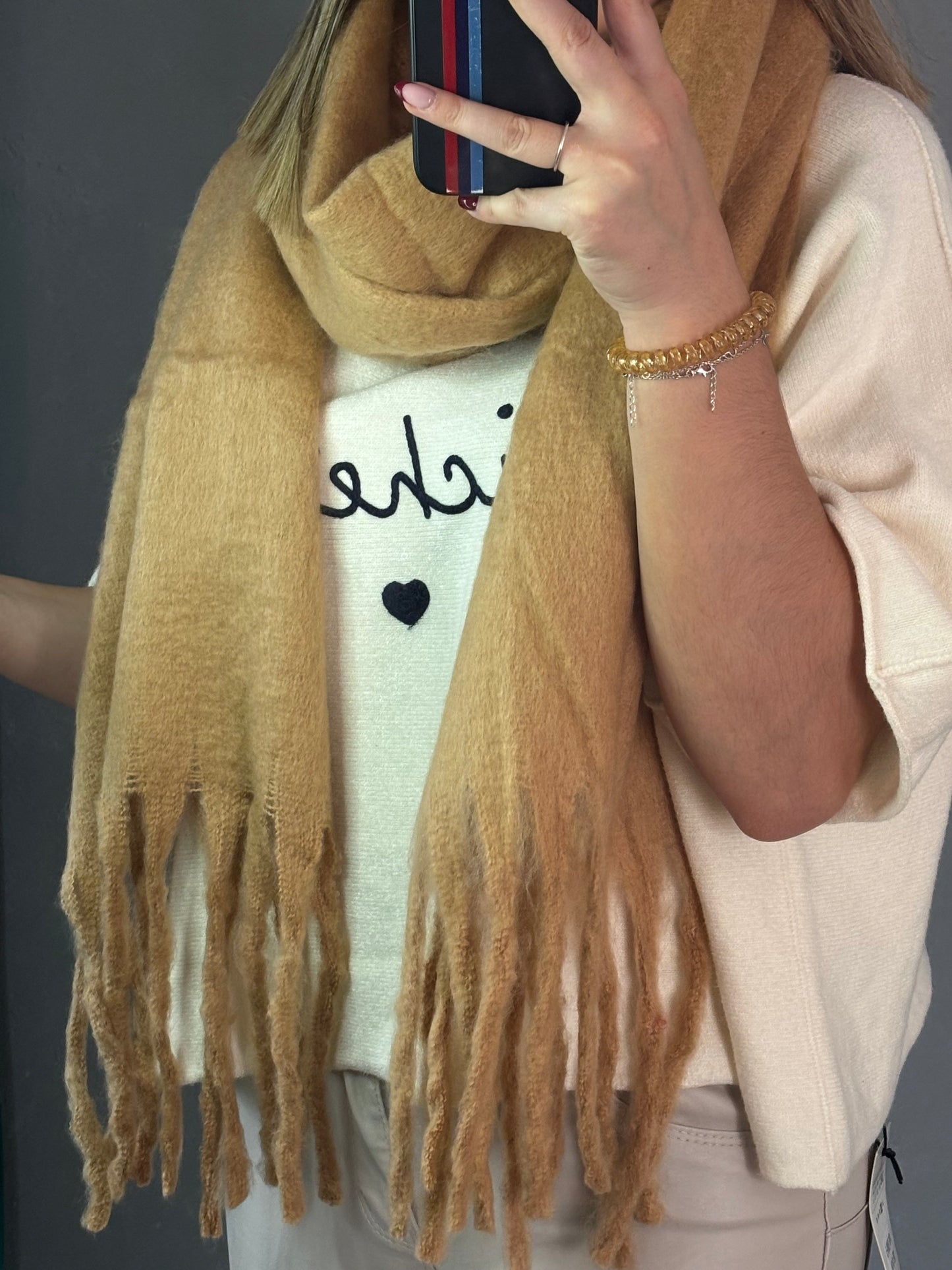 Écharpe à franges (plusieurs coloris)