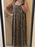 robe Justine longue bretelles léopard