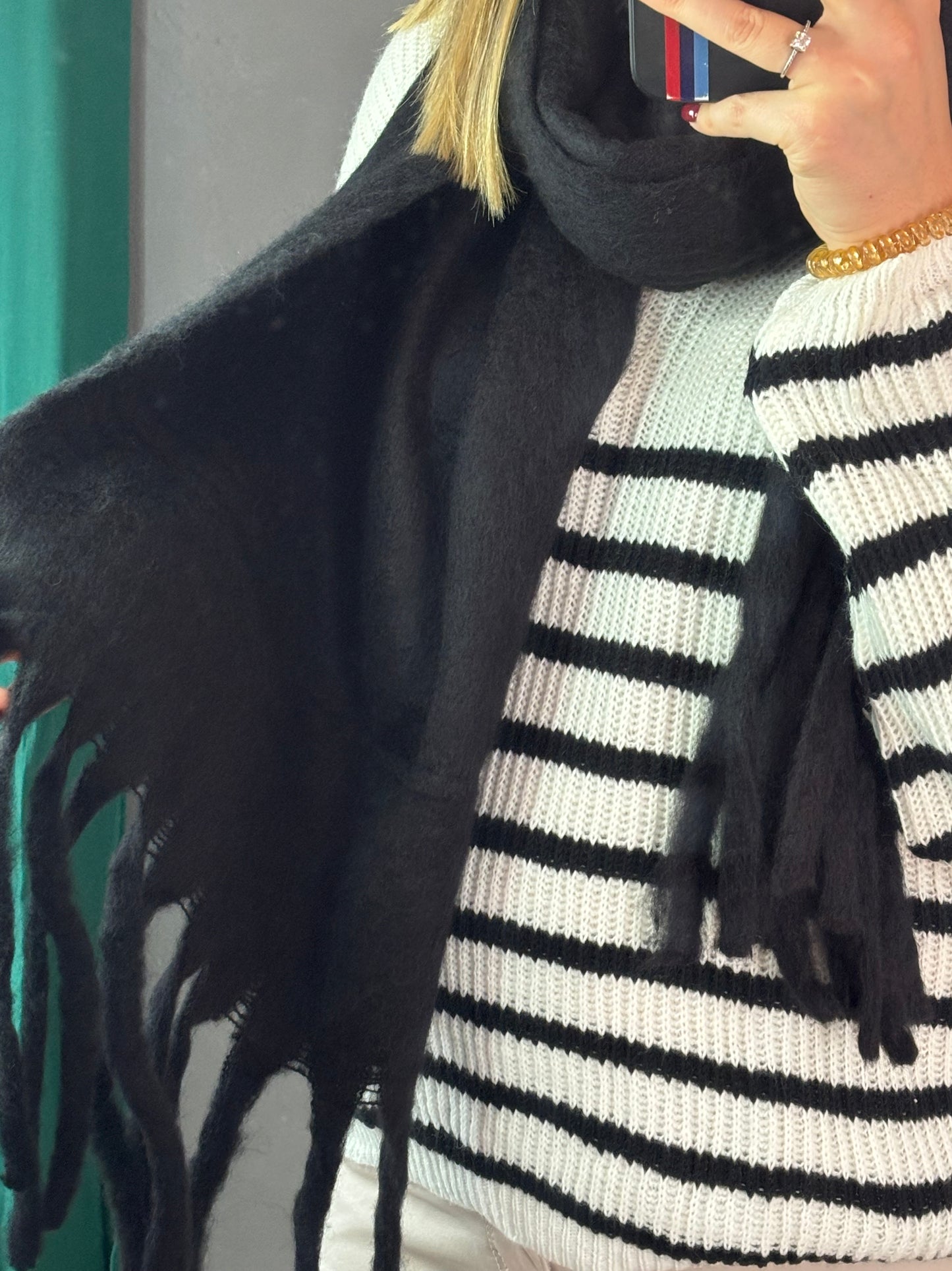 Écharpe à franges (plusieurs coloris)