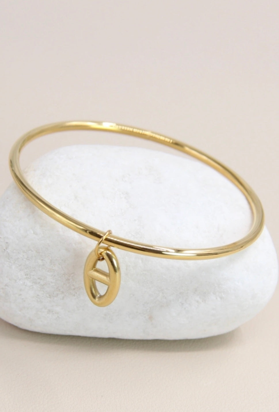 Bracelet jonc ornée de boucle en acier inoxydable