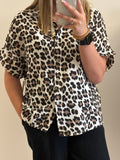 chemise gaz de coton léopard