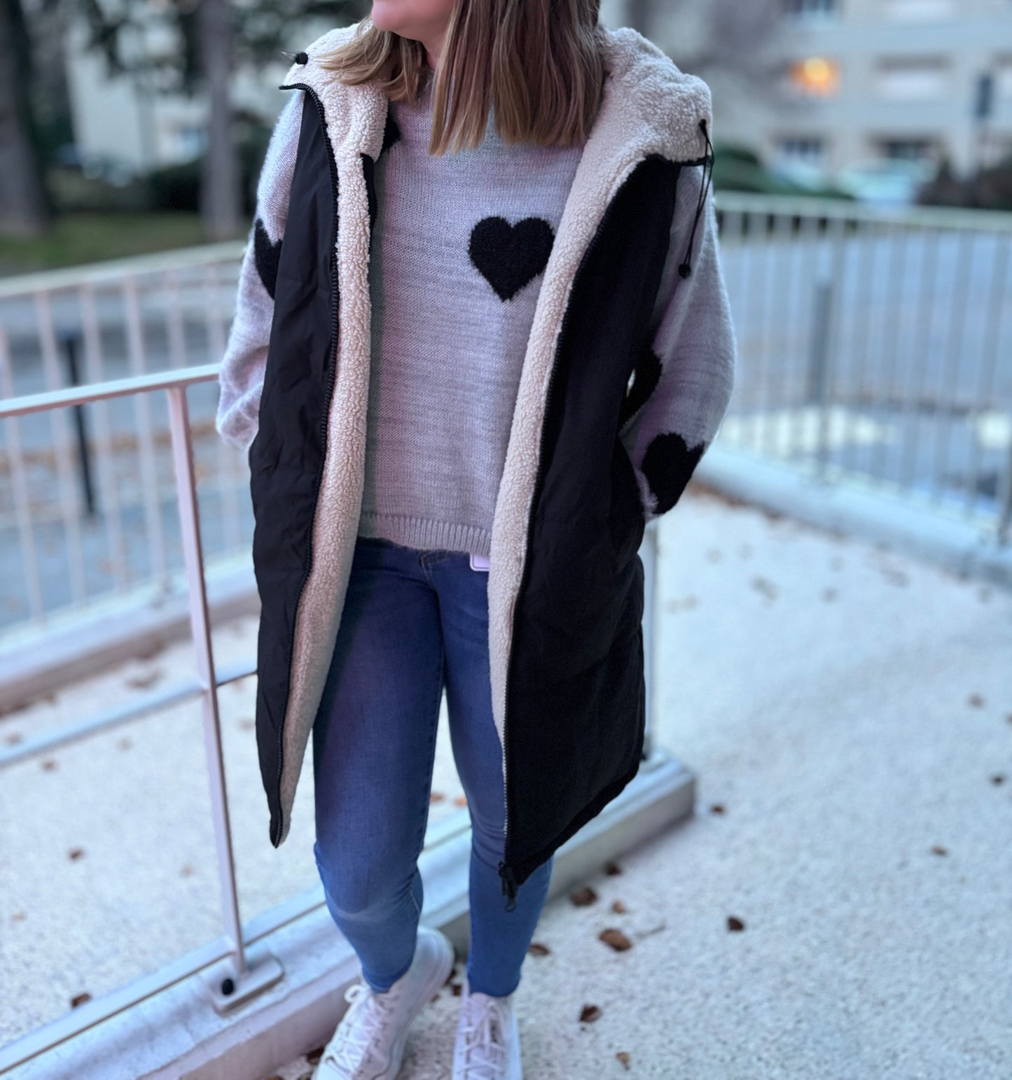 Veste sans manches réversible