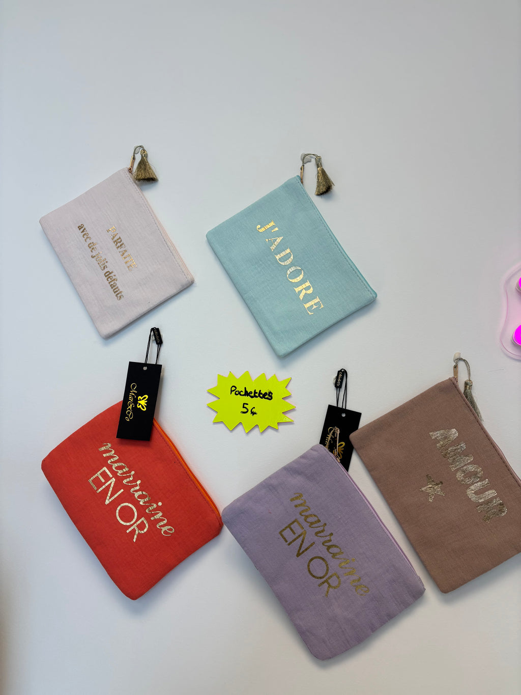 Pochettes « Parfaite avec de jolies défauts »