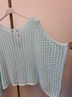 Top ample stylo poncho à crochet