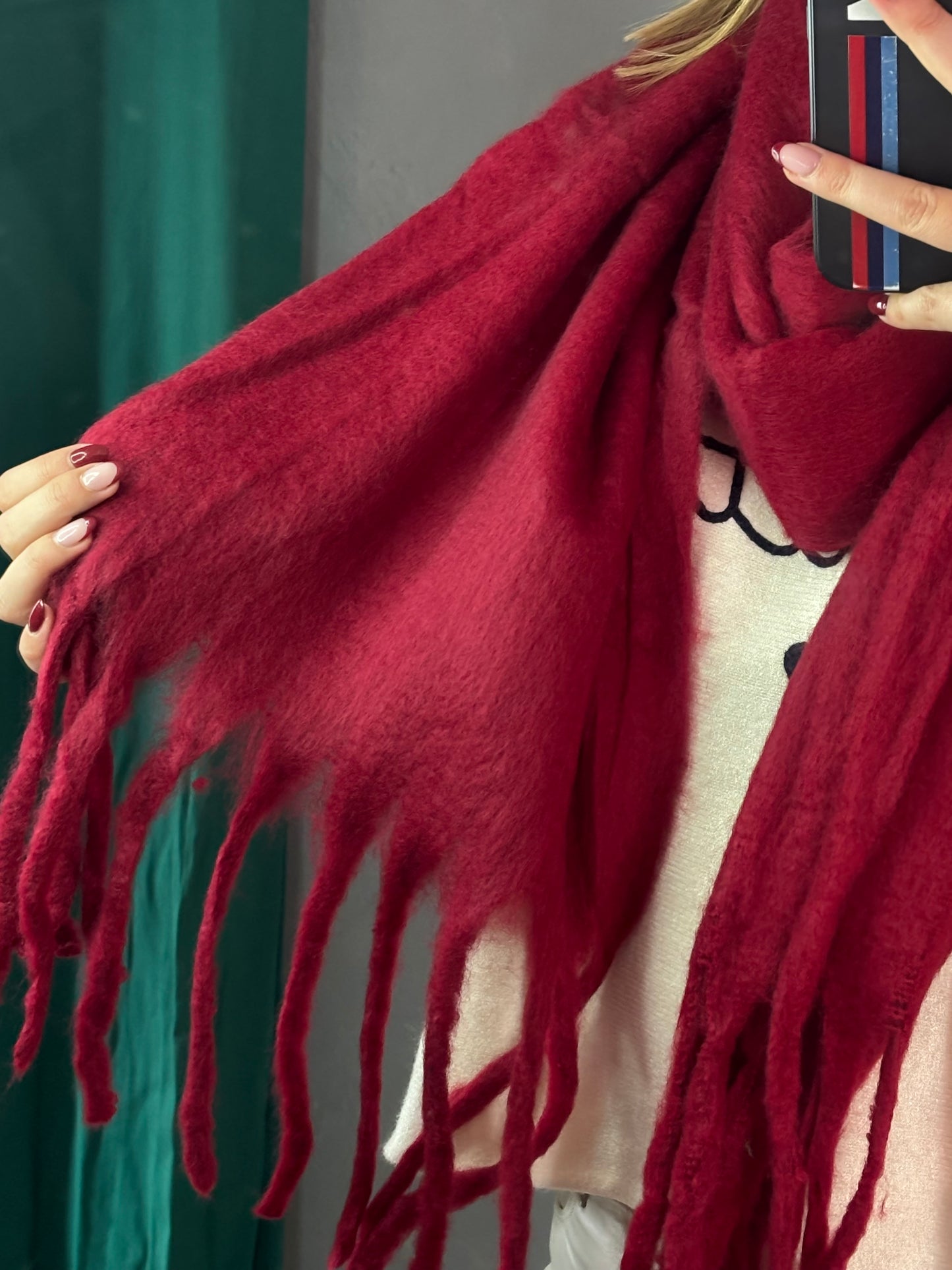 Écharpe à franges (plusieurs coloris)