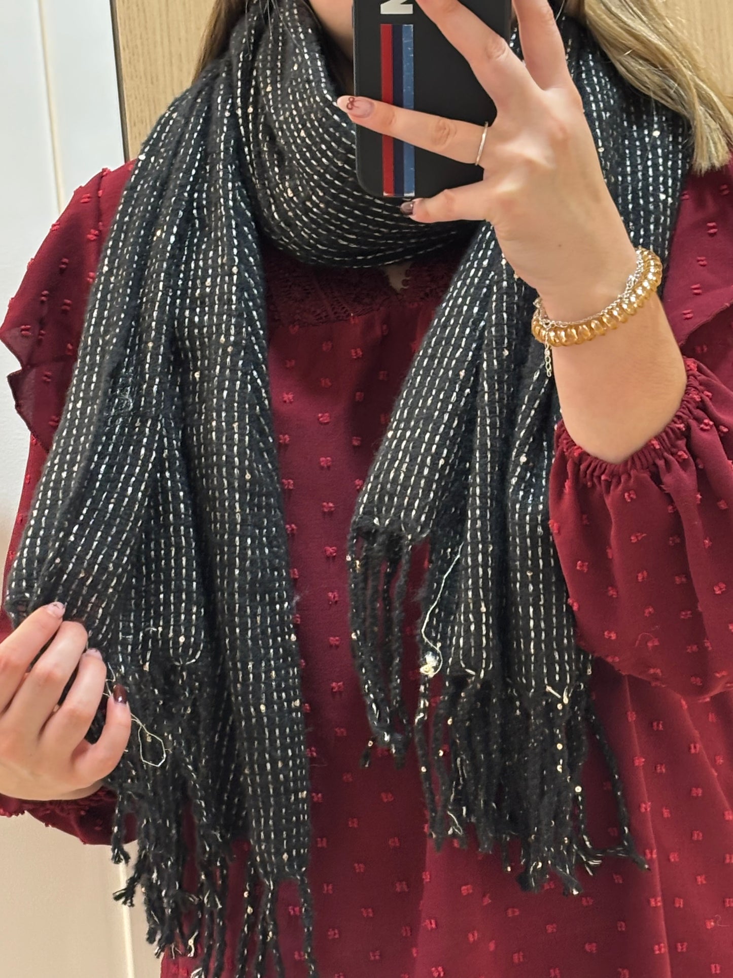 Écharpe brillante (plusieurs coloris)