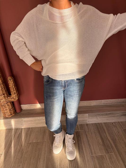 Pull noeuds blanc