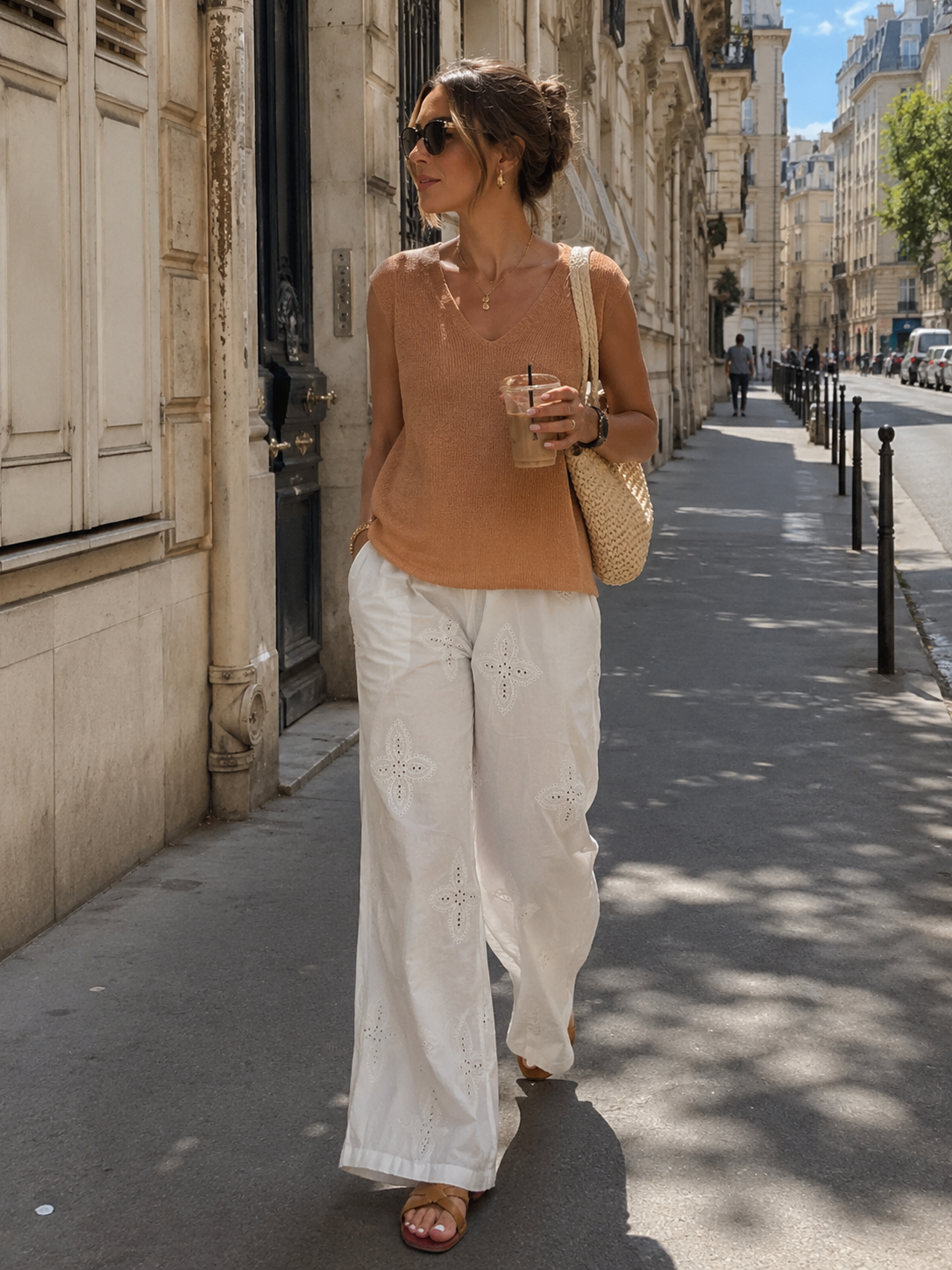 Pantalon Sarah à broderie