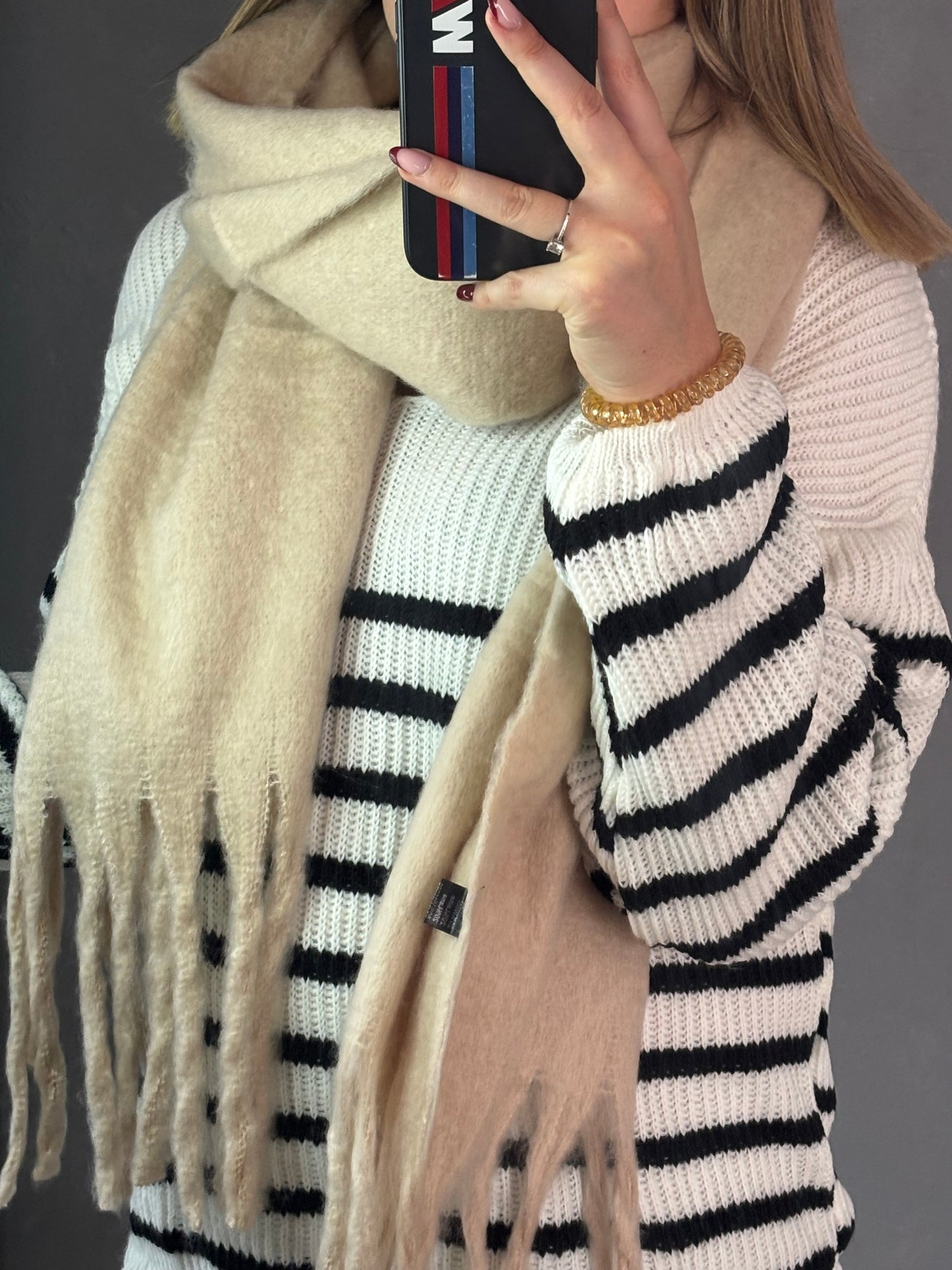 Écharpe à franges (plusieurs coloris)