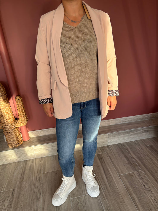 Blazer léopard beige