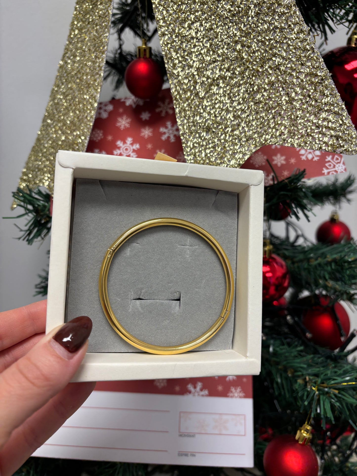 Bracelet Jonc Ouvrable en Acier Inoxydable Doré