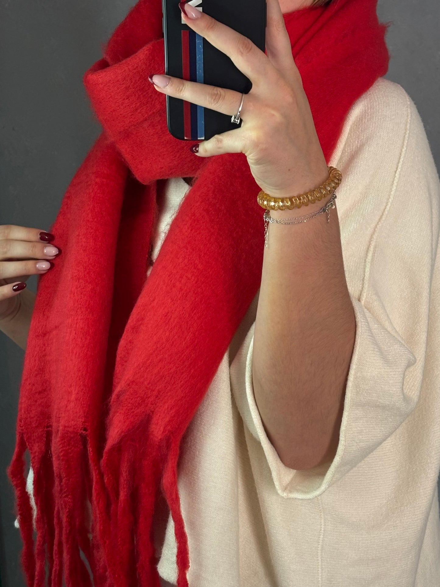 Écharpe à franges (plusieurs coloris)